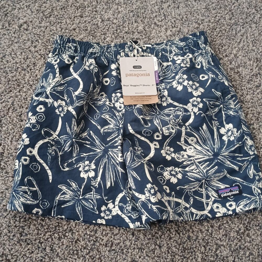Patagonia Baggies Boys Kids Youth Medium Floral NWT Mesh Swim Shorts Preppy